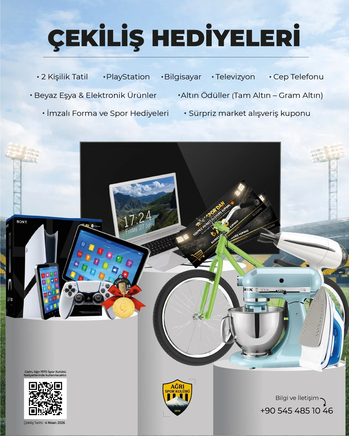 AĞRI SPOR 1 MİlYON TL DEĞERINDE HEDİYE ÇEKİLİŞİ KUPONU