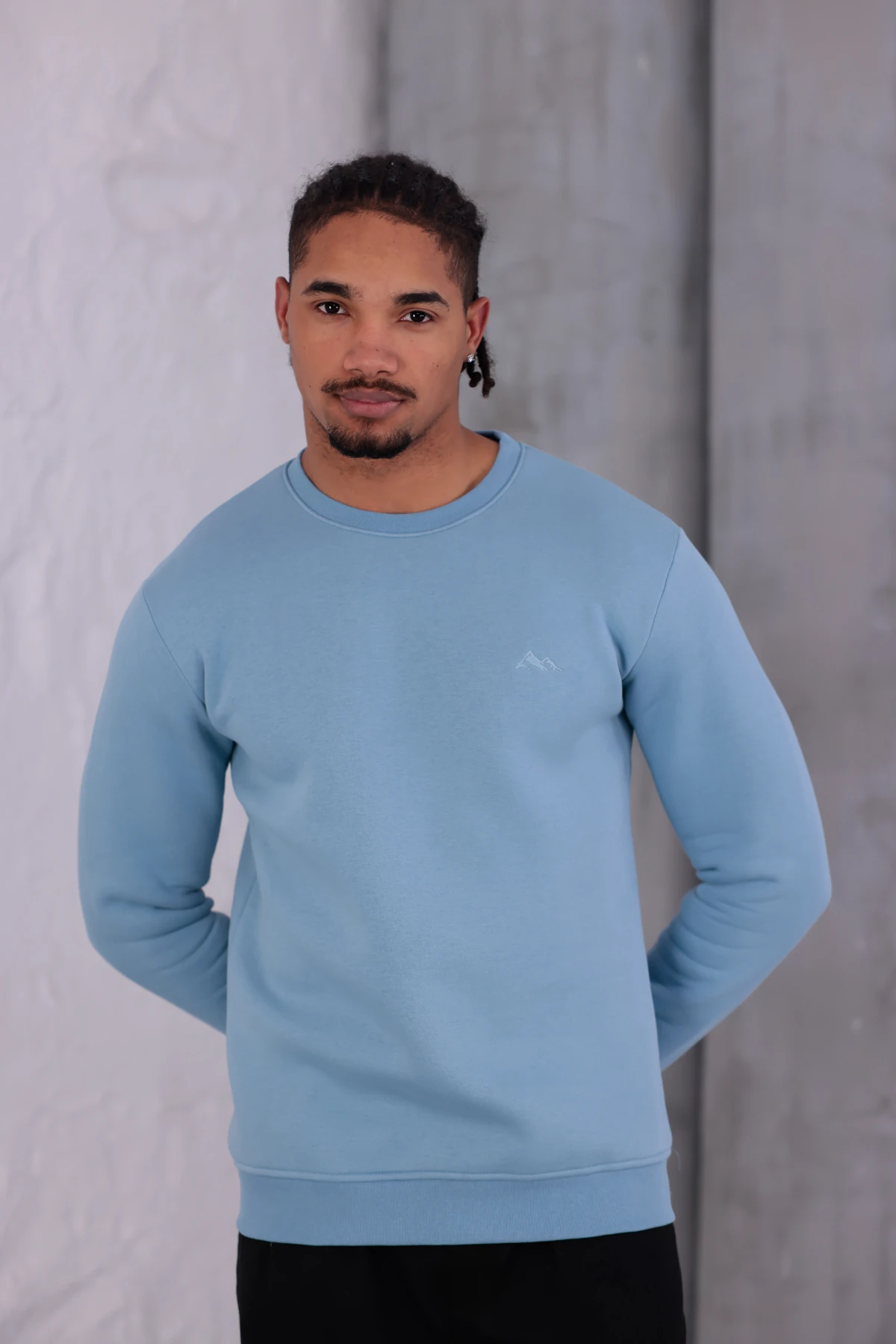 Sıfır4 Comfort Fit 3 İplik Şardonlu Sweatshirt gök yüzü mavisi